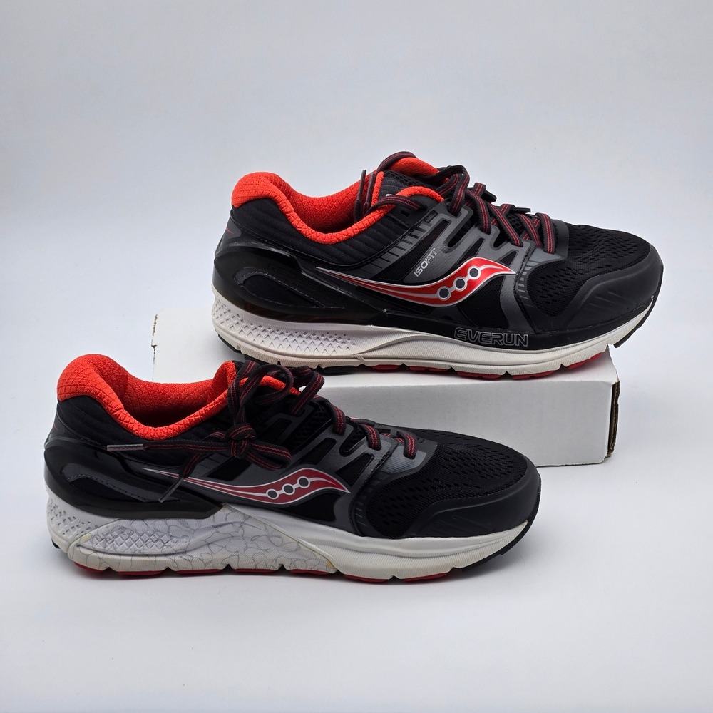 Saucony Redeemer ISO 2 Mens‎ 7 Wide Black Red Running Shoes S20382-1 Stability